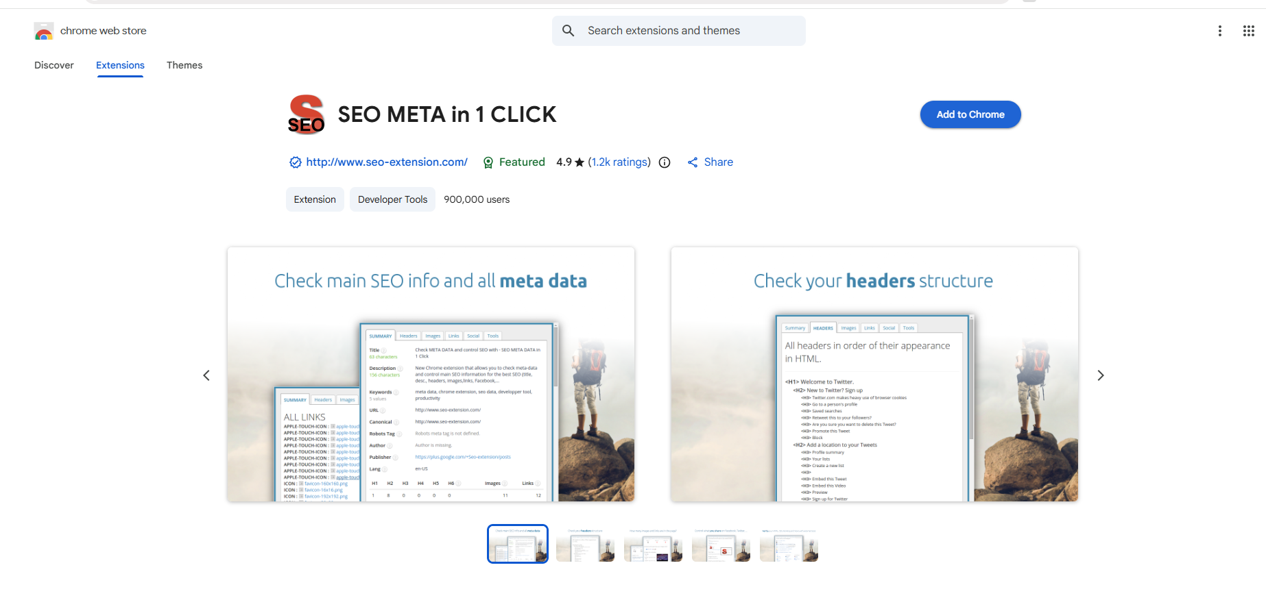 SEO Minion on-page SEO analysis